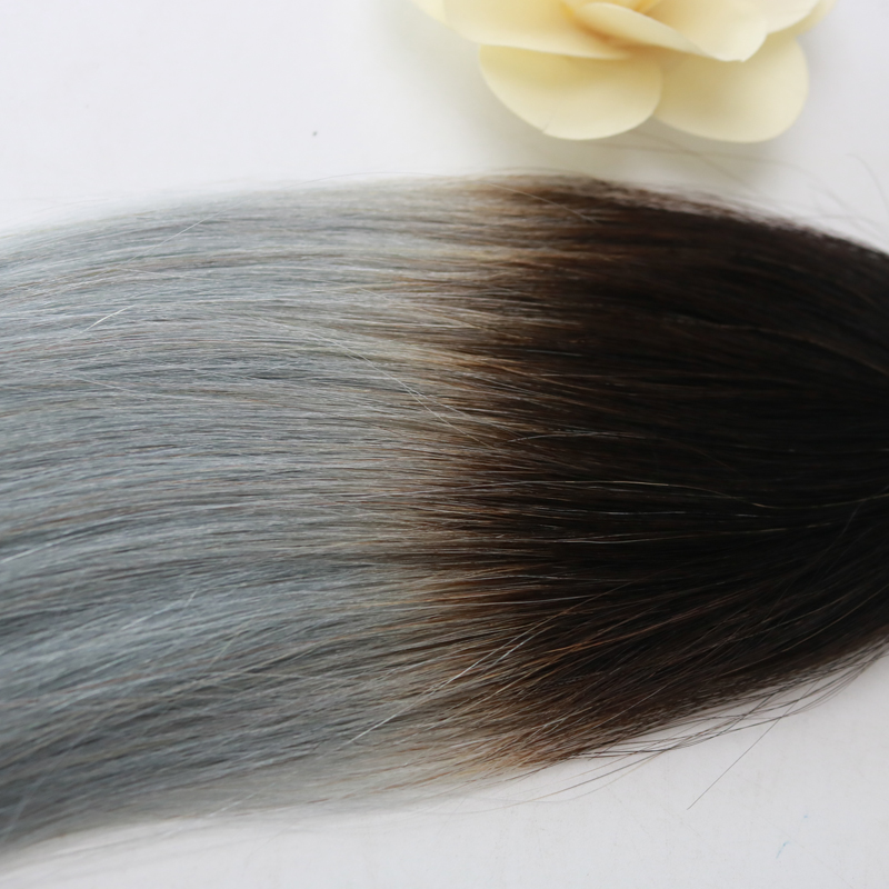 High-end Top Quality Virgin Brazilian Human Hair PU Tape Hair 14 - 24 inch Ombre Colorful of Grey