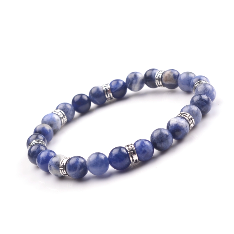 8mm Popular natural stone volcanic rock yoga bracelet, can promote the new generation to ensure the health of the human body