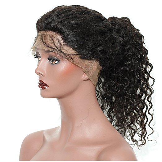 8A Brazilian Human Hair 360 Lace Frontal Wigs Deep Wave Curly Glueless Pre Plucked hd front Wig For Black Women 180% denstiy diva1
