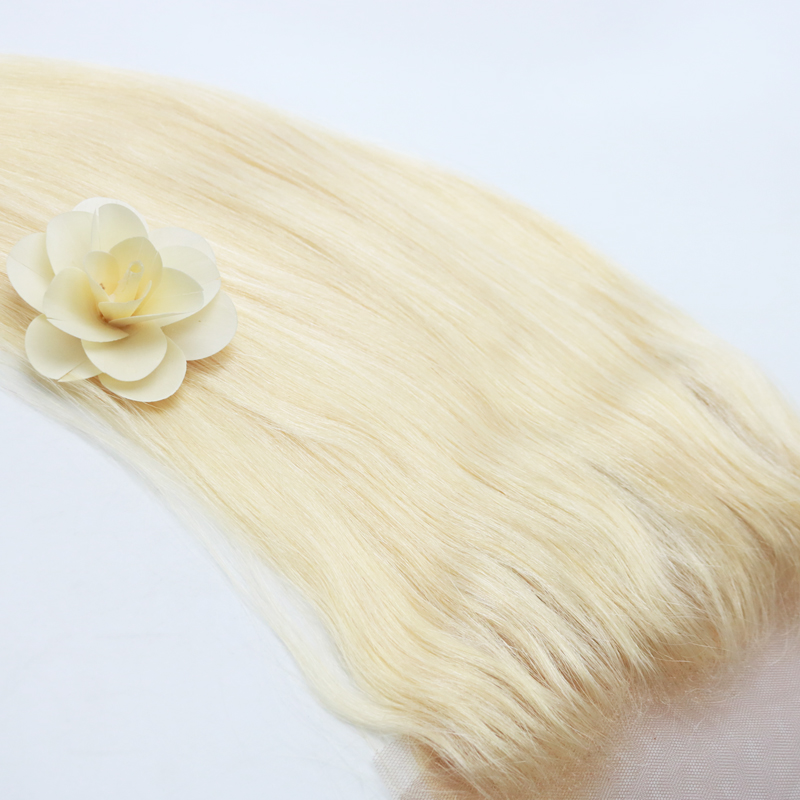 Brazilian Remy Hair 13"X4" Free Part 613 Blonde Lace Frontal Closure Straight Human Hair 130% Density