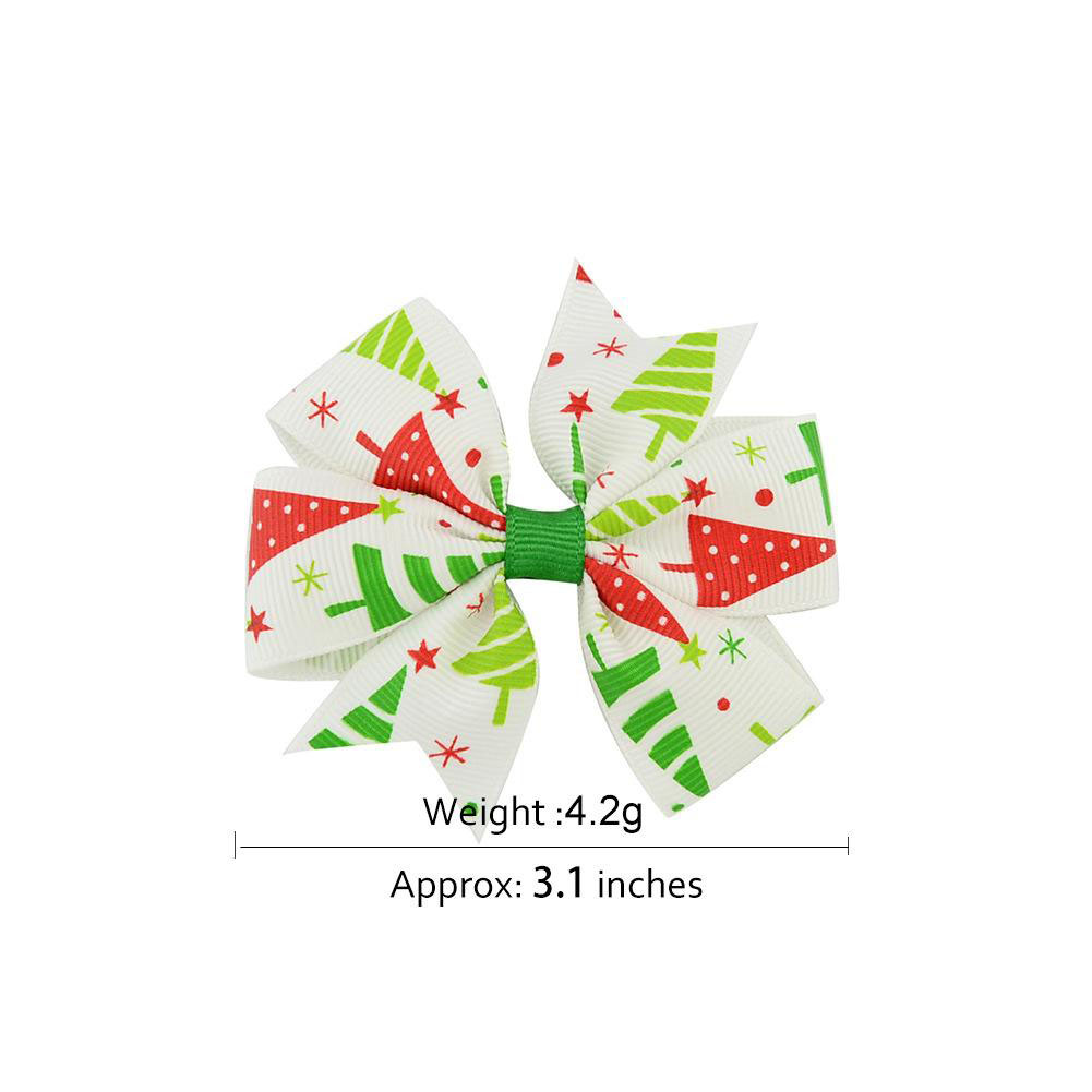 Bow girls hair pins New Christmas Style Children Hair Accessorie christmas trees snowman Boutique girls hair pins Kids Bow Clips