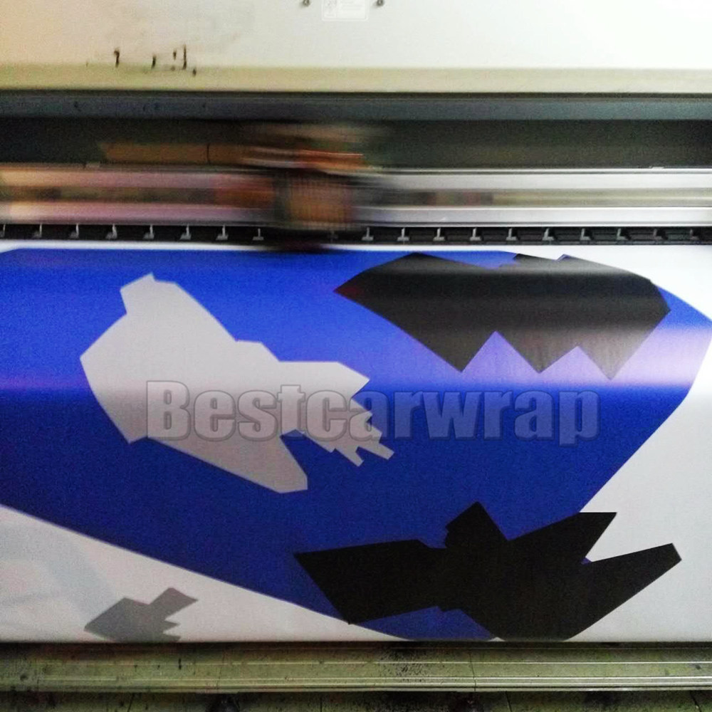 Large Blue white Pixel Camo Vinyl Car Wrap With air bubble Free Ubran Camouflage Graphics Car Sticker Film size 1.52x10m/20m/30m
