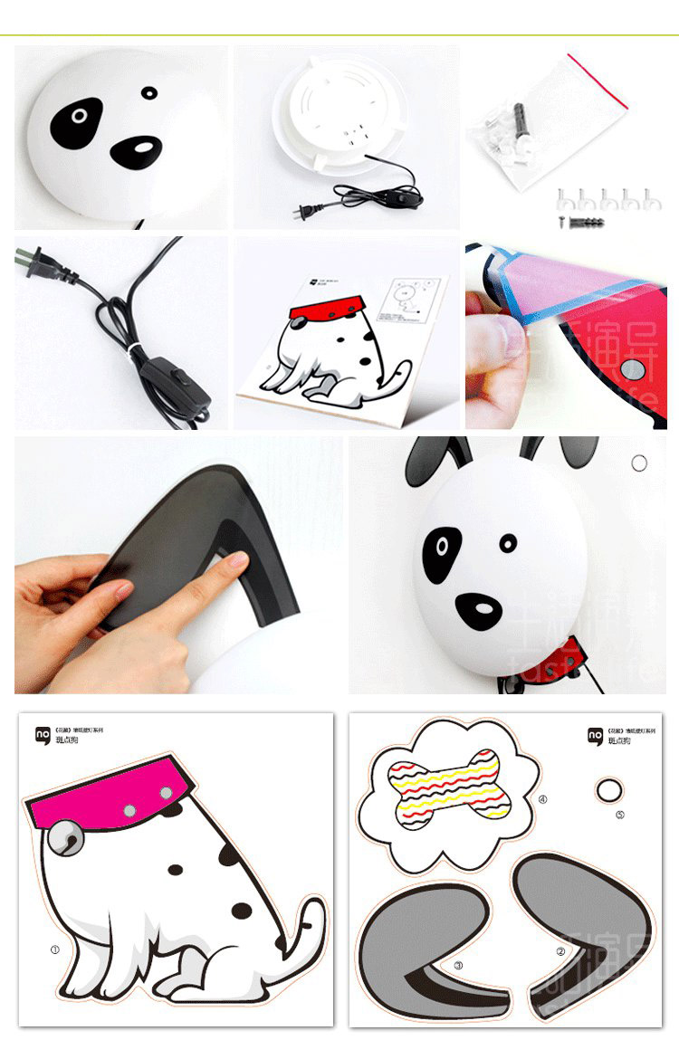 Modern 3D Cartoon Kid's Bedroom Wall Light Original Design Sticker Wall Lamp Bedsides Cute Corridor Study Room Wall Sconce
