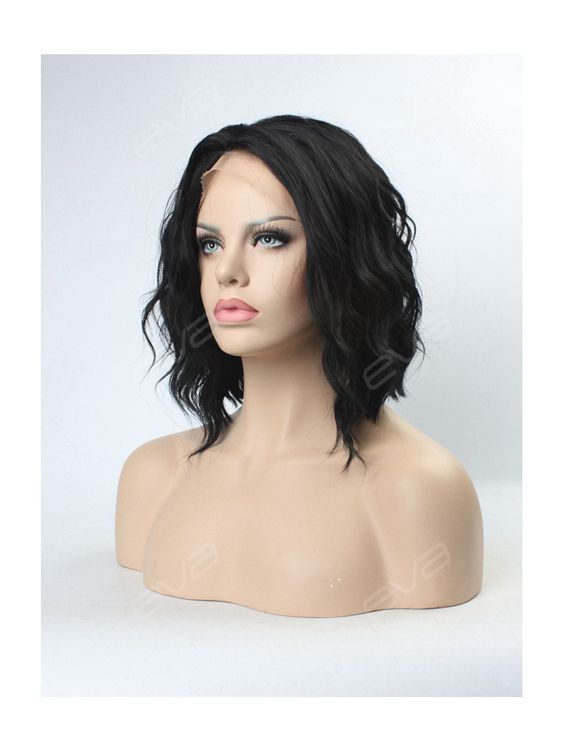 Short wavy bob brazilian remy wigs for black women shoulder length Glueless Lace Front Human Hair Wig with Bangs Full diva1