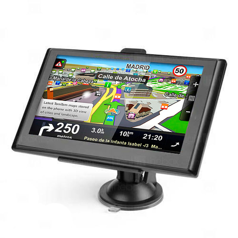 HD 7 inch Car GPS Navigation Bluetooth Handsfree Navigator AVIN Wireless Backup Rearview Camera 8GB TTS Maps With Sunshade Gift