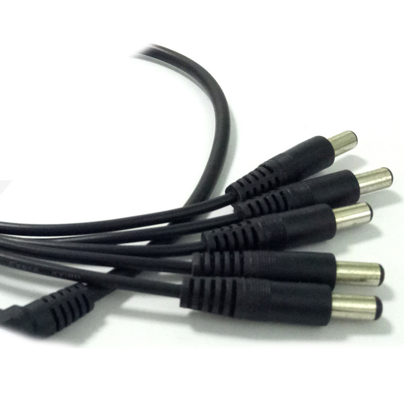 Surveillance DC Power Supply 12V Pigtail 2.1*5.5mm 1 Female to 5 Male Splitter Plug Cable for CCTV Camera