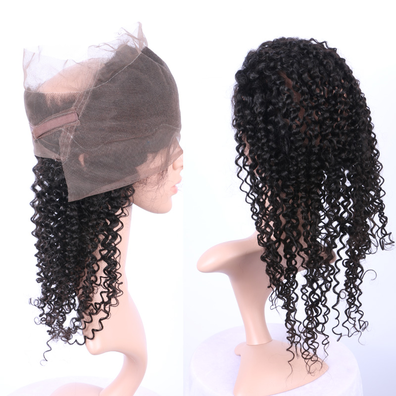 African American 360 Band Full Lace Frontal Closure 22*4*2 Afro Kinky Curly Brazilian Human Hair 360 Lace Frontal For Black Woman