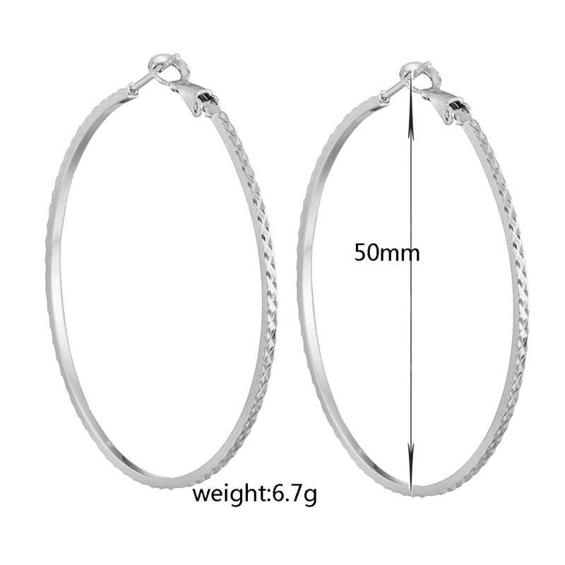 Europe and America Fashion Big Hoops Earrings 18K Rose Gold White Gold Plated Earrings Hoops for Women Drop Shipping