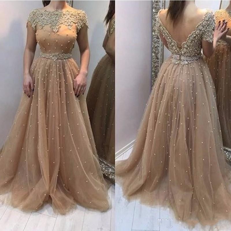 2017 lace Appliques A-line Champagne Short Sleeve Long Prom Dresses beads Pearls Party Dresses Formal Prom Evening Gowns, Pink
2017 lace Appliques A-line Champagne Short Sleeve Long Prom Dresses beads Pearls Party Dresses Formal Prom Evening Gowns, Pink