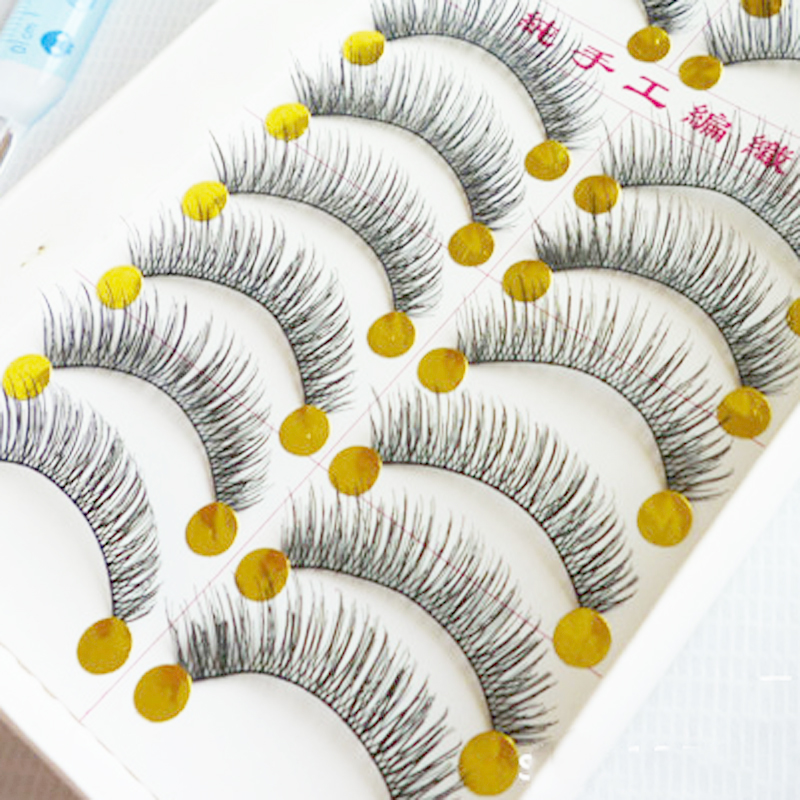 Hot! Handmade Natural False Eyelashes Cotton Thick Eyelashes Terrier E-5 Natural Bare Makeup Cross Thick False Eyelashes