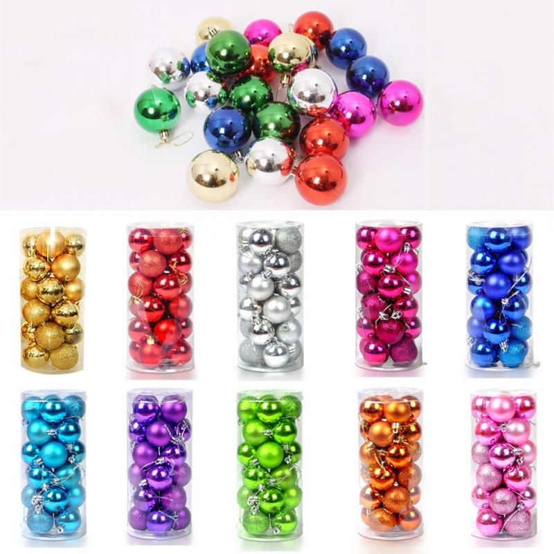 Christmas Tree Decor Ball Bauble Hanging Xmas Party Ornament decorations for Home Christmas decorations 24balls/piece,96balls/lot