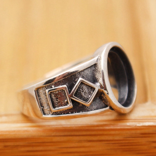 925 Sterling Silver 9X11mm Oval Cabochon Semi Mount Fashion Ring Art Deco Engagement Wedding Ring Men Fine Jewelry Setting