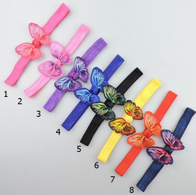 100pcs newest stretchy Hairbands hair Accessories with 3D simulation butterfly hair bows flowers headbands hair band SG8649
