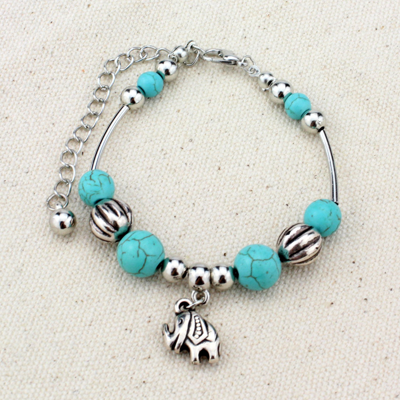 High quality Elephant turquoise hand poles anti - fatigue bracelet FB188 mix order 20 pieces a lot Charm Bracelets