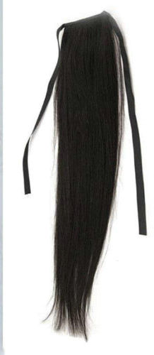 Wholesale cheap malaysian hair clip in hair ribbob wrap around straight poney tail hairpieces real hair tail extension 100g free ship