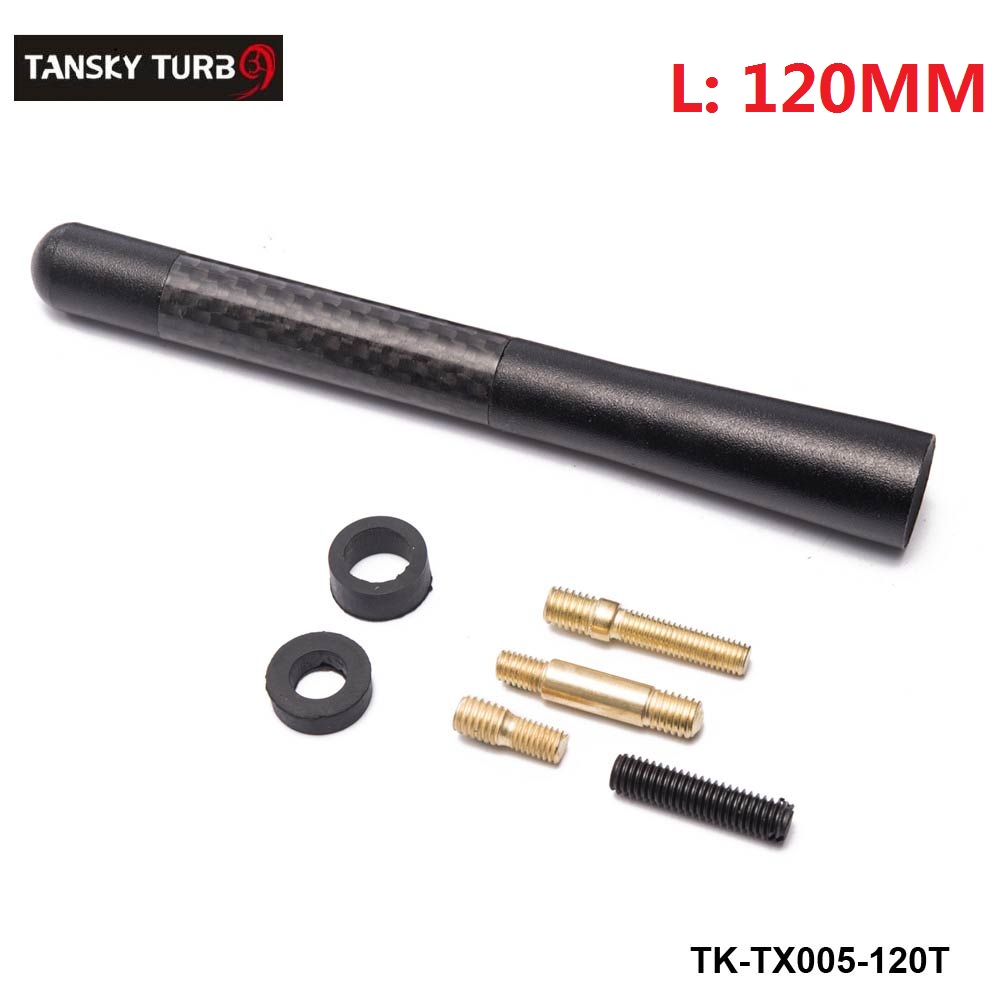 

TANSKY 12cm/ 4.7" Universal Carbon Fiber Screw Aluminum Short Car AM/FM Radio Aerial Antenna Black TK-TX005-120T
