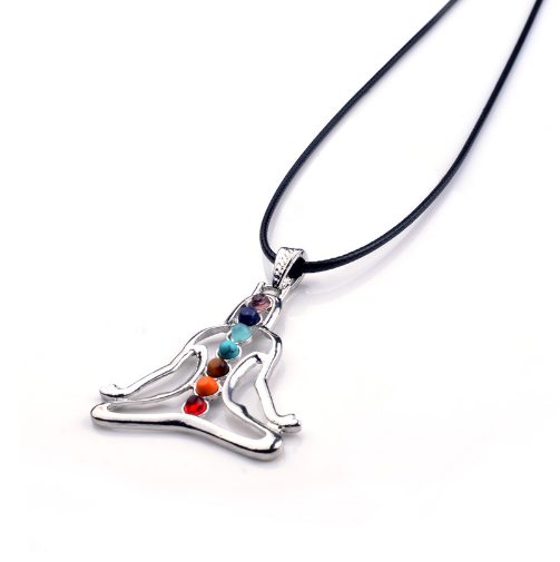 7 Chakra Reiki Stones Healing Crystal Necklaces & Pendants Health Amulet 3D Symbols Stone Charms Pendant Yoga Necklace collier