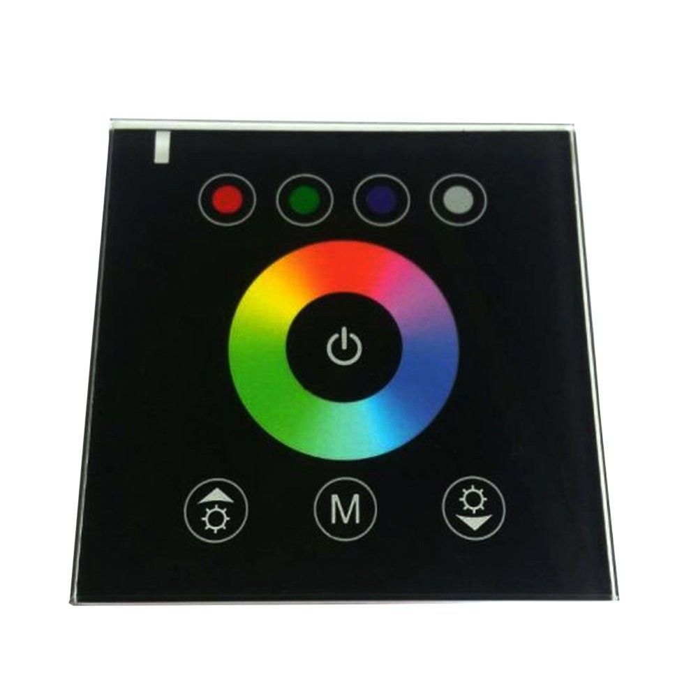 Touch Panel LED controller Dimmer Switch Wallmounted Controller for RGBW LED Strip Lights DC12V 24V Black1570494