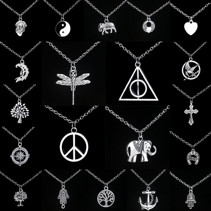 Free shipping Personalized alloy pendant necklace hot explosion models WFN032 (with chain) mix order 20 pieces a lot
