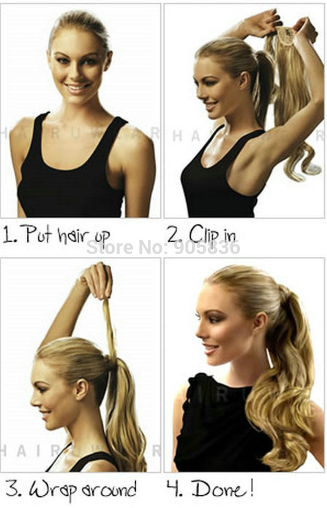 wavy curly Pony Tail Extension High Quality Human Ponytail Hair Tight Wrap Around Human Hair Ponytail 120g