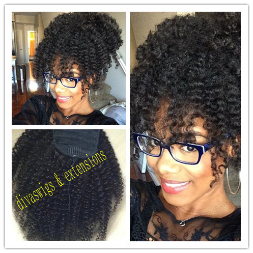 Cheap brazilian virgin human hair high ponytail afro puff clip in kinky curly drawstring pony tail hair extension jet black color 1
Cheap brazilian virgin human hair high ponytail afro puff clip in kinky curly drawstring pony tail hair extension jet black color 1
