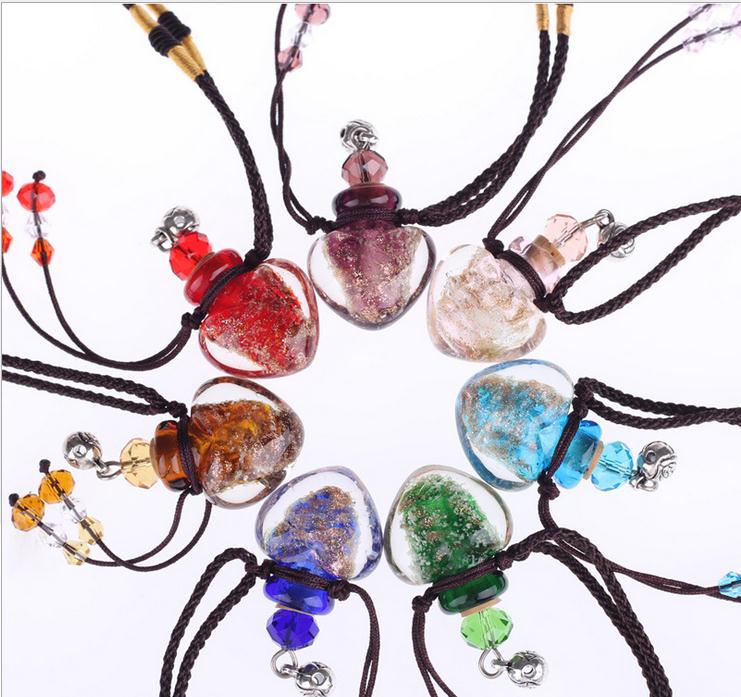 hot Glass Pendant Aromatherapy Pendant Necklace Jewelry Perfume Bottle Pendant Essential Oil Diffuser Necklace J002