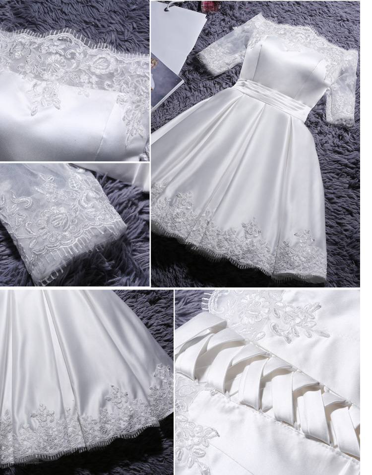 2017 new fashion Short design party dress plus size vestido de festa Champagne/Red/White appliques prom dresses bridesmaid dresses