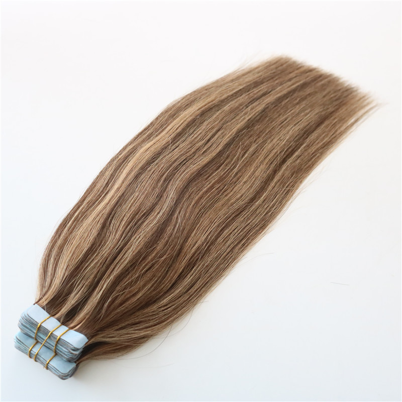 #4 #27Seamless Tape In Human Hair Extensions Ombre PU Tape Hair 100g 40pcs set 14 to 24 inch Ombre Hair Piano Colored Hairstyle