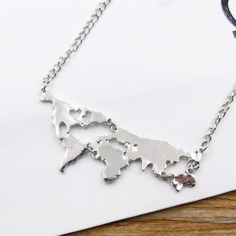 Fashion Color Metal World Map Shape Pendant Chain Necklace Women Men Lover Necklace Jewelry Gift
Fashion Color Metal World Map Shape Pendant Chain Necklace Women Men Lover Necklace Jewelry Gift