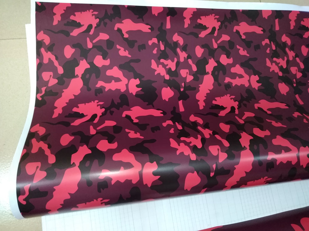 Small Red Large Camo Vinyl For Car Wrap With Air Release Gloss / Matt Camouflage Stickers Film Truck Printed self adhesive 1.52X30M (5x98ft)