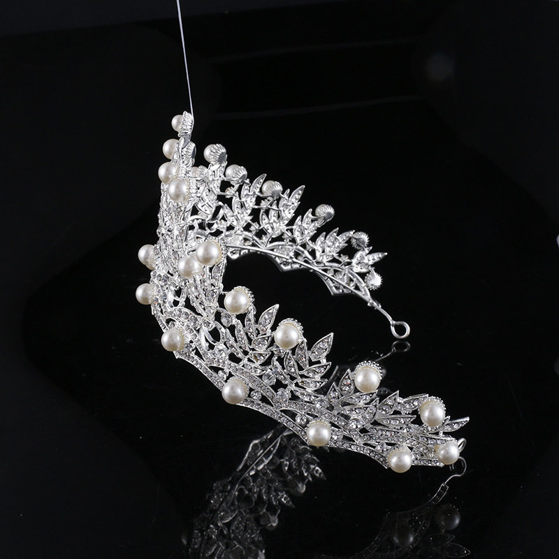 Fashion Tiaras Hairband Crystal Pearl Bridal Crowns For Brides Best Selling Prom Fancy Wedding Hair Jewelry New Headpiece