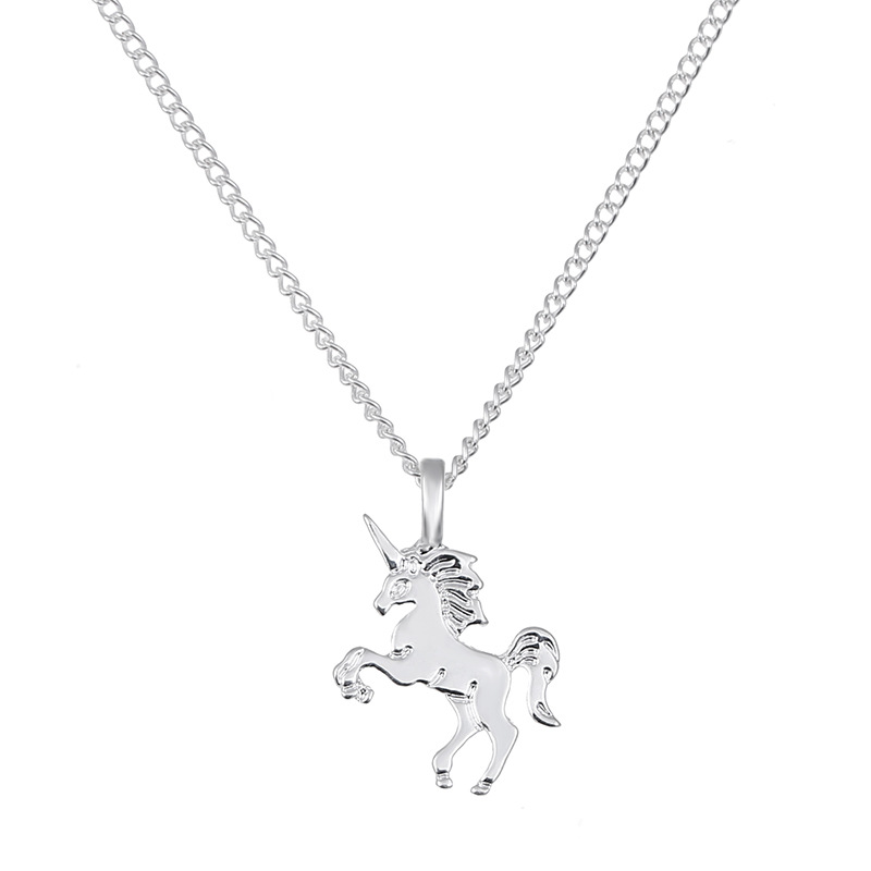 10PCS Fairy Tale Unicorn Necklace Animal Gold/Silver Unicorn Pendant Chain Necklace Jewelry Gift for Women