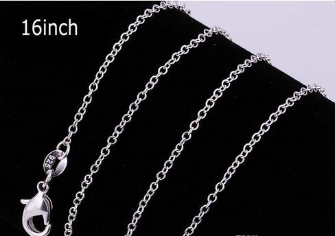 Best Price ! 100pcs /lot 925 Sterling Silver Rolo " O " Chain Necklaces Jewelry 1mm 16'' -- 24'' 925 Silver DIY Chains F