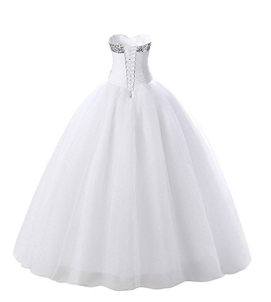 2017 Sexy Elegant Ball Gown Wedding Dresses With Beaded Crystals Plus Size Bridal Gowns Vestido De Novia QC128