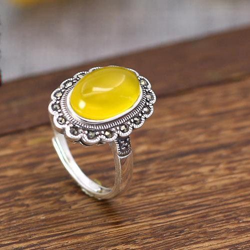 7x12mm Oval Cabochon Semi Mount Ring 925 Sterling Silver Art Nouveau Vintage Fine Silver Ring Setting