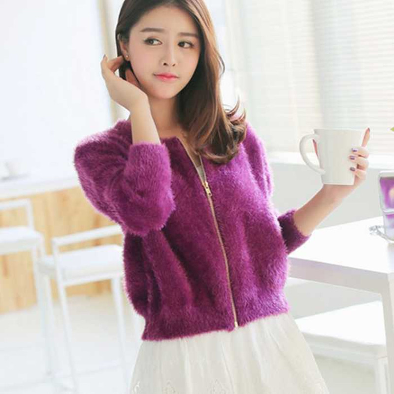 Wholesale-Women Basic Coats Spring Autumn Winter Cardigan Sweater Thick Mohair Sweater Women Short Coats Zipper Knit Cardigan Jumper C2369, Rose red
Wholesale-Women Basic Coats Spring Autumn Winter Cardigan Sweater Thick Mohair Sweater Women Short Coats Zipper Knit Cardigan Jumper C2369, Rose red