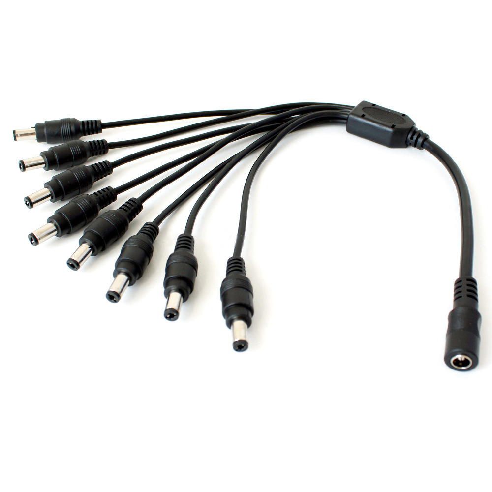 High Speed 8-Way 1 Female to 8 Male CCTV Power Splitter Cable Hub for Camera DVR Security Kit video cctv accessories