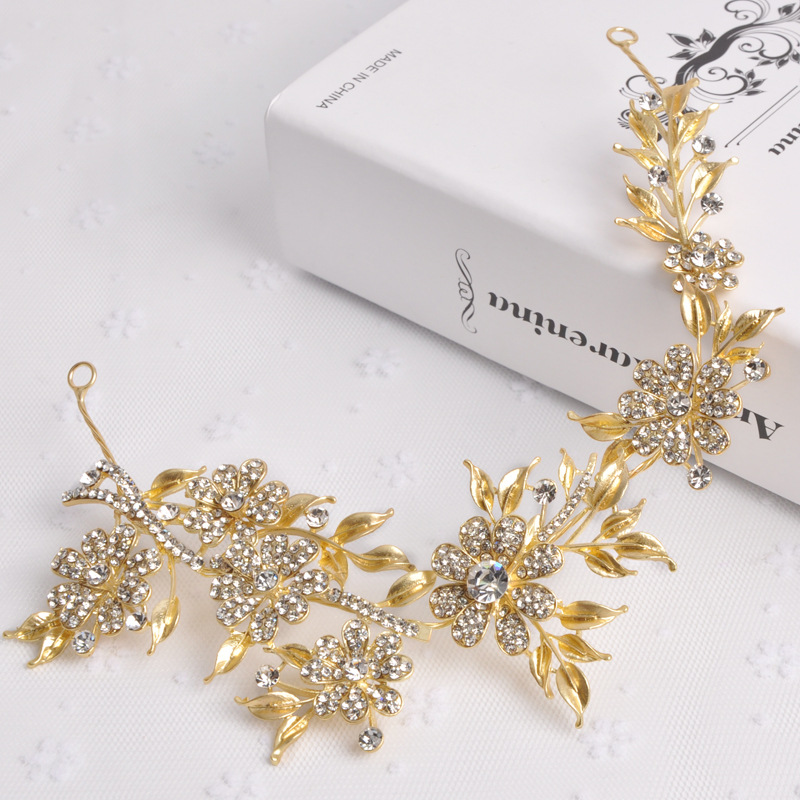 gold hair headbands for women rhinestone bridal hair accessories bridal headpieces crowns headpieces for wedding headdress accessories