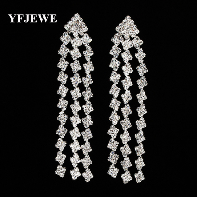 YFJEWE Brand New Silver and Gold Color Long Crystal Tassel Drop Earrings for Women Party Wedding Jewelry Dangle Earrings #E366
YFJEWE Brand New Silver and Gold Color Long Crystal Tassel Drop Earrings for Women Party Wedding Jewelry Dangle Earrings #E366