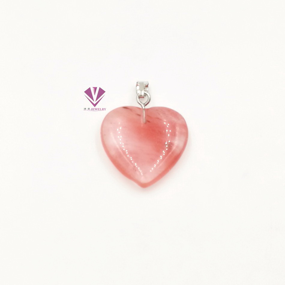 Handcrafted Heart-Shaped Pendants with Natural Crystals for Personalized Accessories