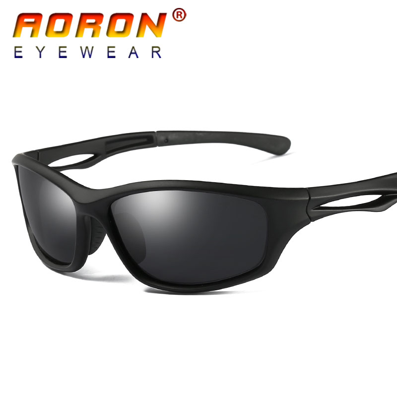 AORON Brand Polarized Sunglasses Driving Goggles Color Mirror HD Lens Sun Glasses TR90 Riding Cycling Sports Eyeglasses New For Men As Gift