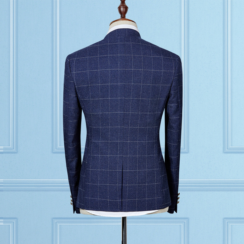 Wholesale- MS50 2017 Standard Collar Classic Custom Made Men suit Blazers gentleman style tailor made slim fit wedding suits for men