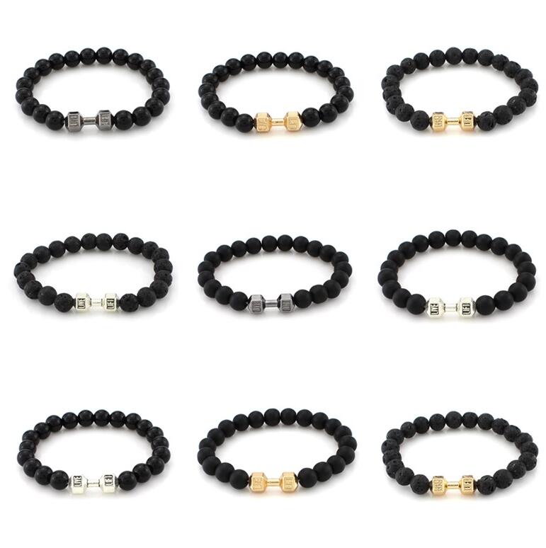 Brand new Hot volcanic rock frosted bead metal dumbbells Buddha beads bracelet FB199 mix order 20 pieces a lot Charm Bracelets 
Brand new Hot volcanic rock frosted bead metal dumbbells Buddha beads bracelet FB199 mix order 20 pieces a lot Charm Bracelets