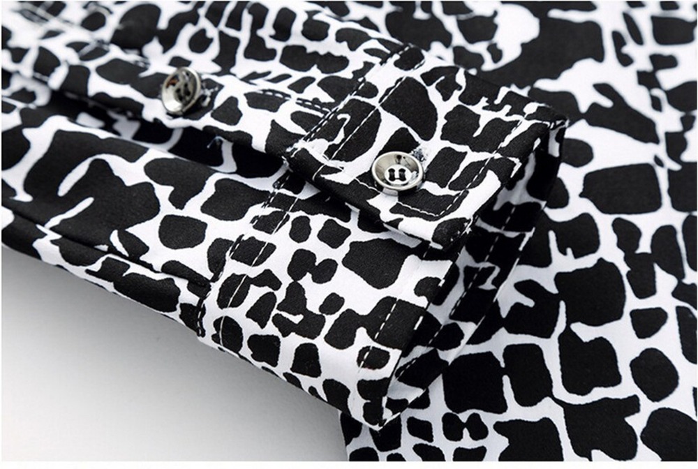 Wholesale- 2015 4XL 5XL 6XL 2015 spring men shirt leopard camisa masculina chemise homme long sleeve casual-shirt for mens dress shirts