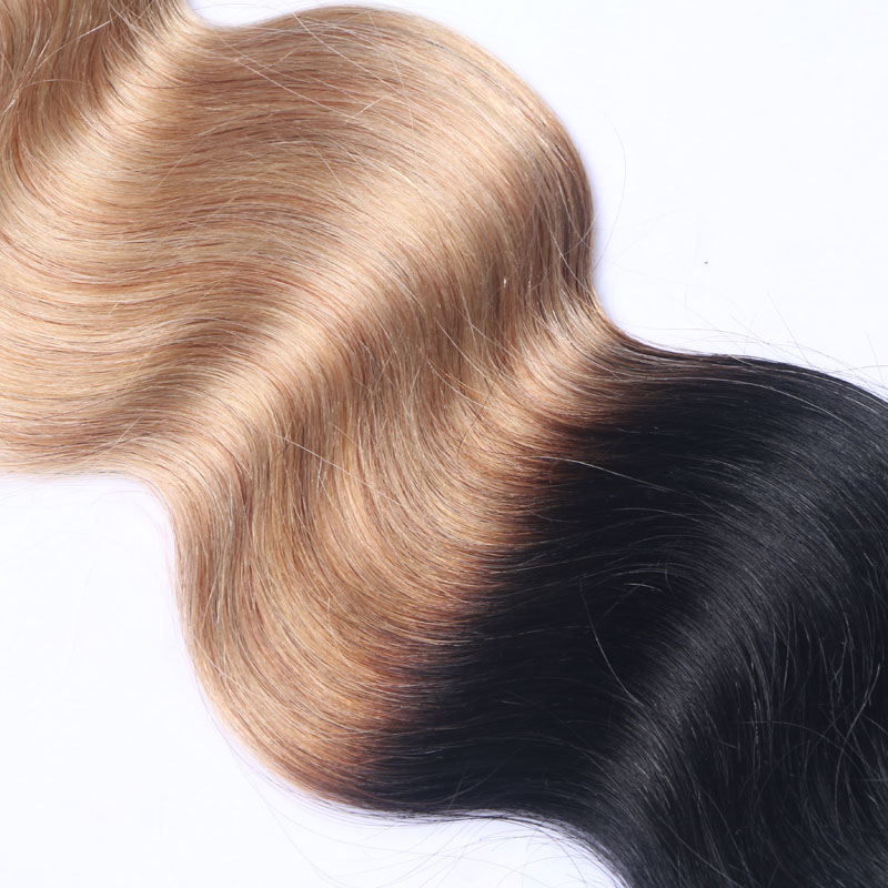 Dark Root Ombre Strawberry Blonde Two Tone 1b 27 Color Blonde Human Hair Weft Bundles Ombre Hair Weaves