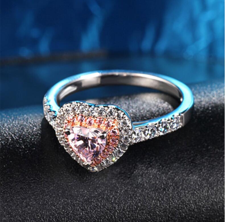 Sterg Sier Pink Sapphire Heart Ring: Handmade Wedding Jewelry Gift 83c4