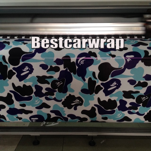 Blue Leopard Camo VINYL Full Car Wrapping Camouflage Foil Stickers with Camo truck covering foil with air free size 1.52 x 30m/Roll