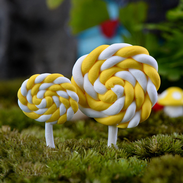 12pcs Rainbow Lollipop wedding home decor miniatures gnome terrarium figurines fairy garden ornaments dollhouse DIY6495709