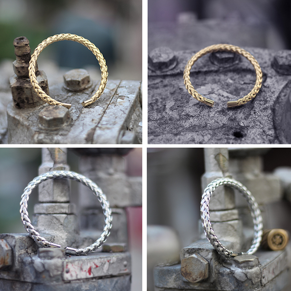 BC Titanium steel jewelry Whole factory wire Bangles tails into the fourcolor simple wild accessories bracelet