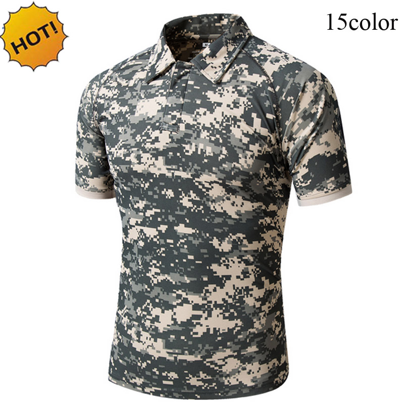 New 2017 Summer Turn-Down Collar Tactical Commando Cargo Military Camouflage Quick Drying Slim Jungle Crossfit T Shirt Men Tops, As picture6
New 2017 Summer Turn-Down Collar Tactical Commando Cargo Military Camouflage Quick Drying Slim Jungle Crossfit T Shirt Men Tops, As picture6